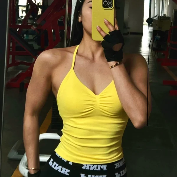 Strappy Top Yoga, Sports Bras, Workout Gym Halter